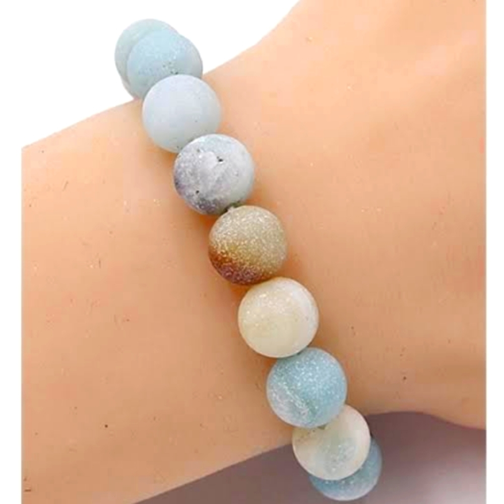 Amazonite Semi Precious Stone Stretch Bracelet
